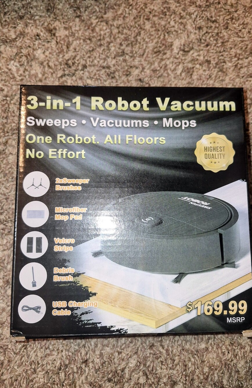 3-in-1 Robot Vacuum - Gray